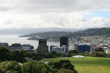 vom botanischen Garten aus haben wir eine herrliche Ausicht Ã¼ber Wellington